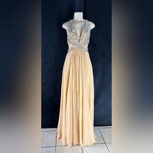 Elegant Gold Evening Gown by Mandalay